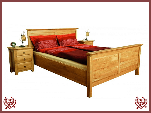 OAK DOUBLE BED, HIGH FOOTBOARD ~ TEMPLE COLLECTION - Paul Martyn Furniture