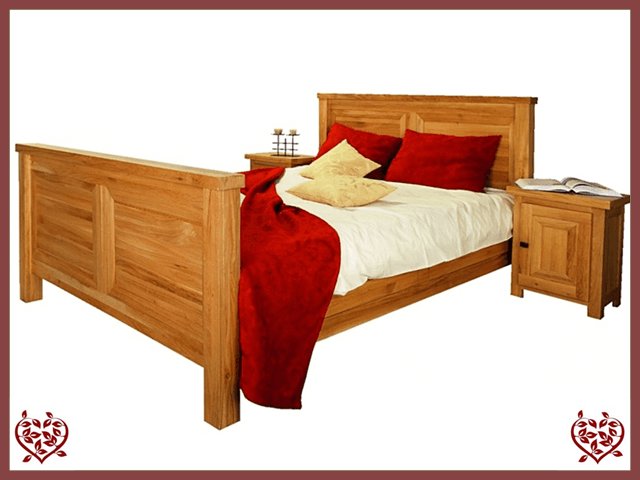 5FT KING SIZED OAK BED (HIGH FOOTBOARD) ~ AUBUSSON COLLECTION - Paul Martyn Furniture
