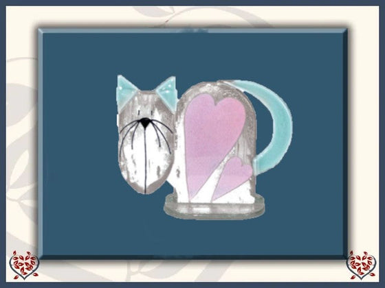 CAT ~ HEART (PINK) | Nobile Glass Animal - Paul Martyn Interiors