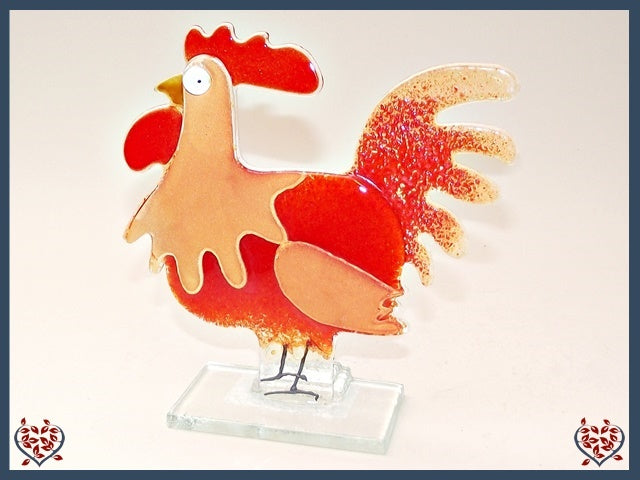 COCKEREL SMALL ~ RED | Nobile Glass Animal - Paul Martyn Interiors