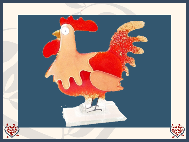 COCKEREL SMALL ~ RED | Nobile Glass Animal - Paul Martyn Interiors