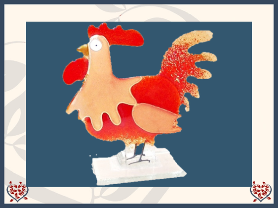 COCKEREL SMALL ~ RED | Nobile Glass Animal - Paul Martyn Interiors