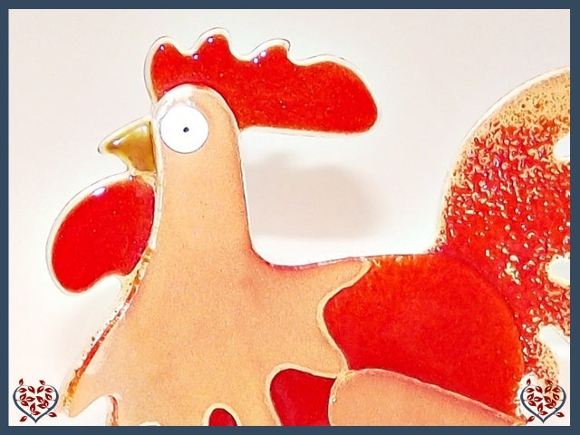 COCKEREL SMALL ~ RED | Nobile Glass Animal - Paul Martyn Interiors