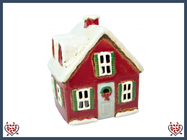 CERAMIC CHRISTMAS HOUSE TEALIGHT | Ceramic