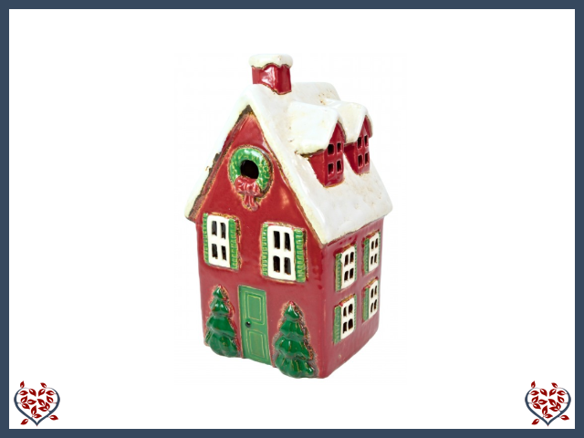 CERAMIC TEALIGHT CHRISTMAS HOUSE | Ceramic