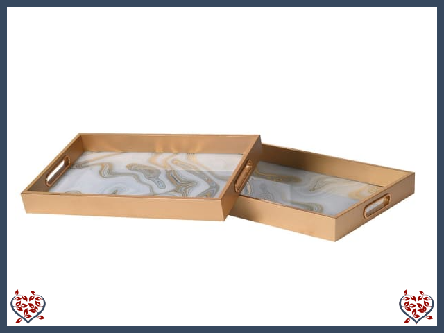 GOLD SWIRL RECTANGULAR TRAYS | Kitchenware - Paul Martyn Interiors