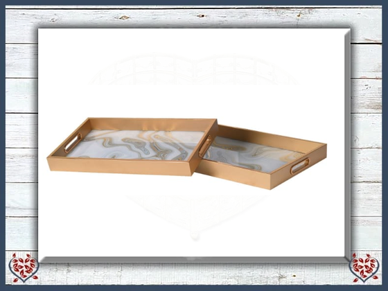 GOLD SWIRL RECTANGULAR TRAYS | Kitchenware - Paul Martyn Interiors