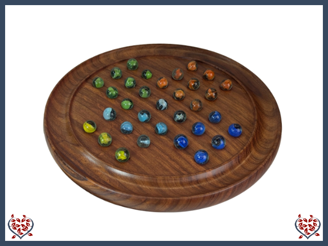 SOLITAIRE WITH MULTICOLOUR MARBLES | Traditional Games - Paul Martyn Interiors