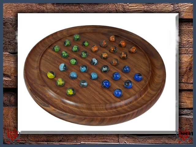 SOLITAIRE WITH MULTICOLOUR MARBLES | Traditional Games - Paul Martyn Interiors