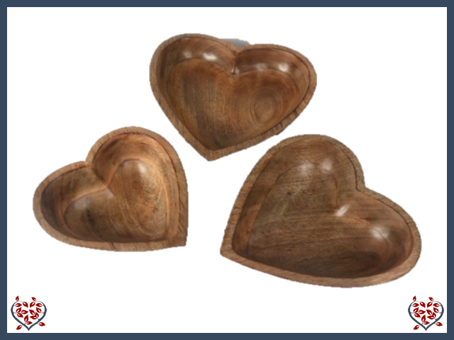 MANGO WOOD BOWLS | Heart Shaped Wooden Bowls