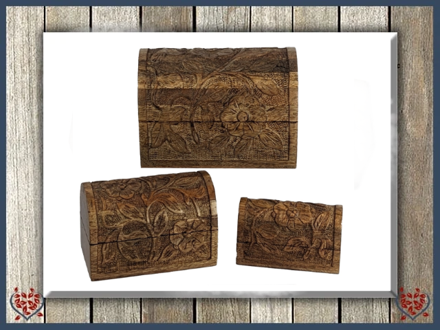 FLOWER DOMED BOXES - WOODEN BOX | Wooden Boxes & Bowls