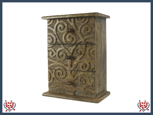THREE DRAWER TREE OF LIFE CHEST | Wooden Boxes & Bowls - Paul Martyn Interiors