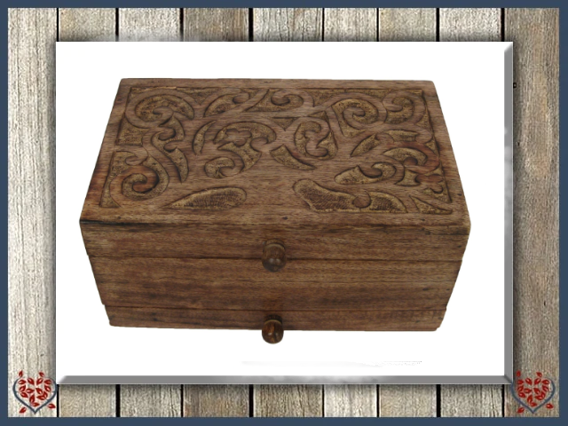 MANGO WOOD TREE OF LIFE DESIGN JEWELLERY BOX | Wooden Boxes & Bowls - Paul Martyn Interiors