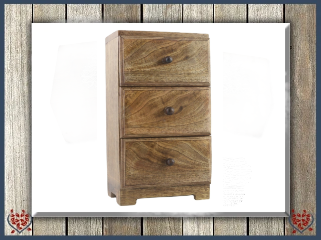 3 DRAWER PLAIN CHEST | Wooden Home Accessories - Paul Martyn Interiors