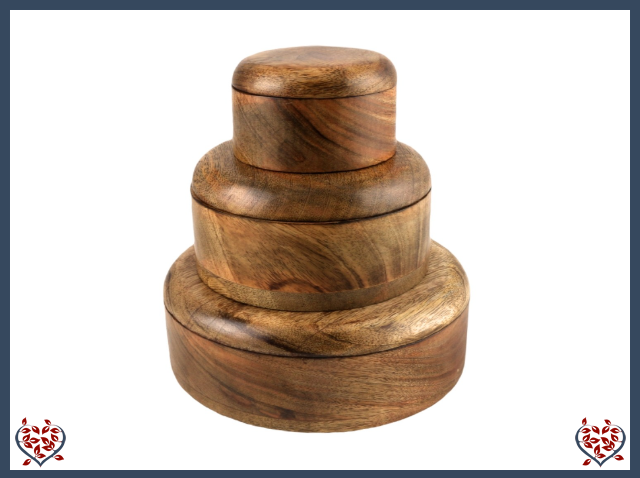 ROUND POTS BURNT FINISH - WOODEN BOX | Wooden Boxes & Bowls - Paul Martyn Interiors
