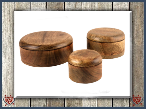 ROUND POTS BURNT FINISH - WOODEN BOX | Wooden Boxes & Bowls - Paul Martyn Interiors