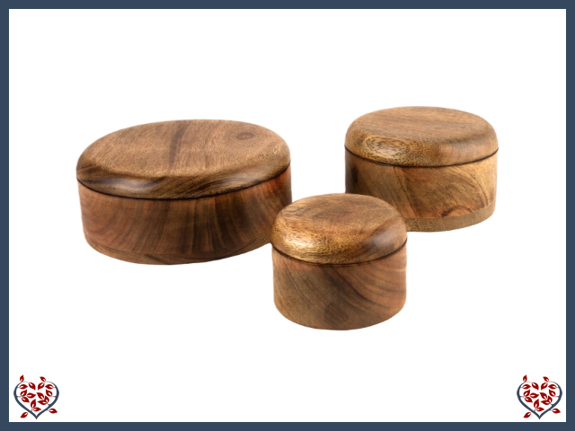 ROUND POTS BURNT FINISH - WOODEN BOX | Wooden Boxes & Bowls - Paul Martyn Interiors