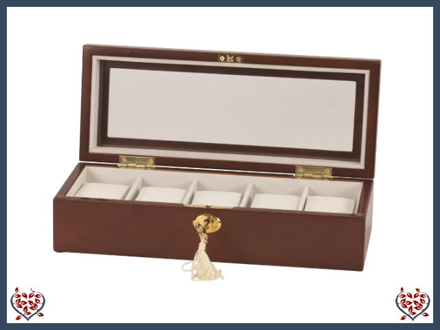 ADAM LOCKABLE WOODEN 5 WATCH BOX | Watch Boxes - Paul Martyn Interiors