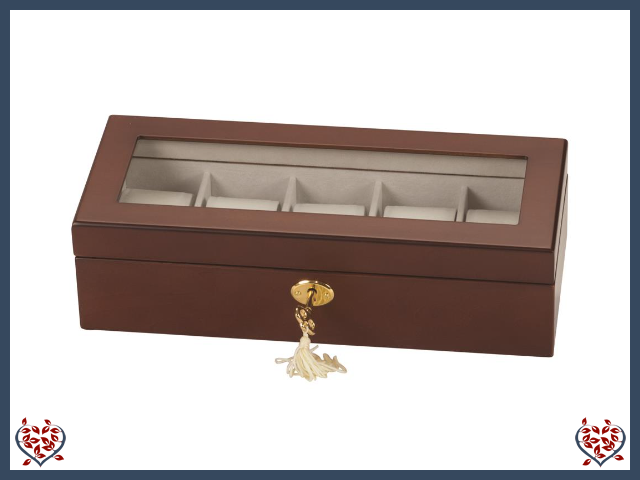 ADAM LOCKABLE WOODEN 5 WATCH BOX | Watch Boxes - Paul Martyn Interiors