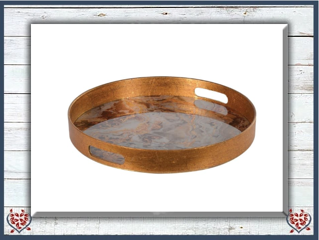 ROUND MARBLE EFFECT TRAY | Kitchenware - Paul Martyn Interiors