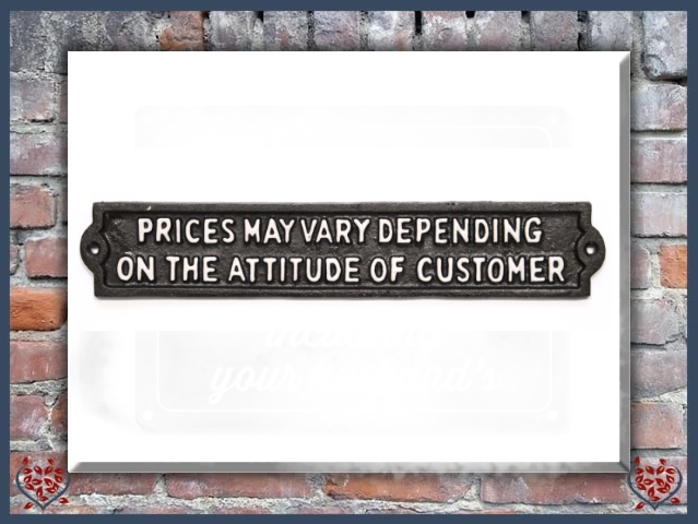 PRICES MAY VARY DEPENDING ON ATTITUDE OF CUSTOMER ~ IRON PLAQUE | Wall Decor