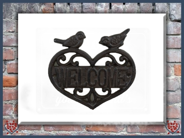 HEART WELCOME ~ METAL SIGN | Wall Decor - Paul Martyn Interiors
