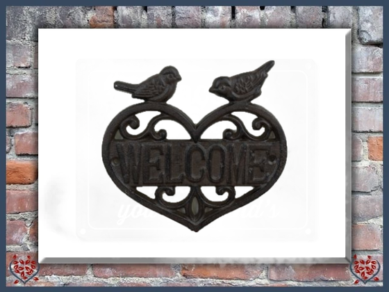 HEART WELCOME ~ METAL SIGN | Wall Decor - Paul Martyn Interiors