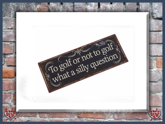 GOLF SILLY QUESTION ~ METAL SIGN | Wall Decor