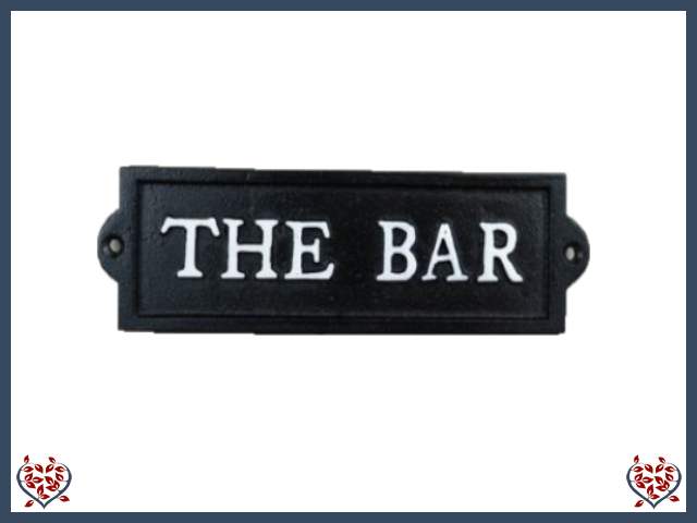 THE BAR ~ METAL SIGN | Wall Decor - Paul Martyn Interiors