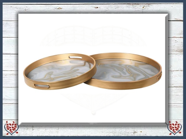 GOLD SWIRL ROUND TRAY | Kitchenware