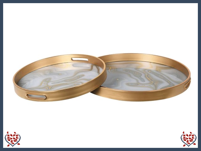 GOLD SWIRL ROUND TRAY | Kitchenware