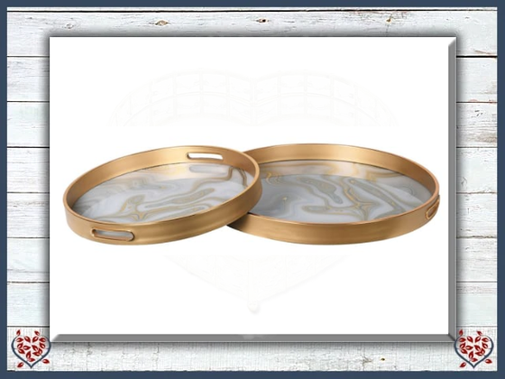 GOLD SWIRL ROUND TRAY | Kitchenware