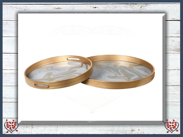 GOLD SWIRL ROUND TRAYS | Kitchenware - Paul Martyn Interiors