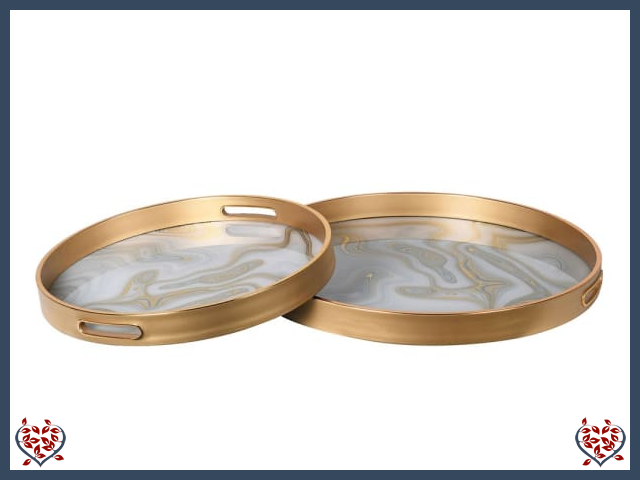 GOLD SWIRL ROUND TRAYS | Kitchenware - Paul Martyn Interiors