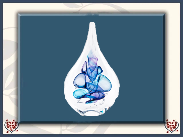 CRYSTAL DROP PAPERWEIGHT (BLUE) | Nobile Glass