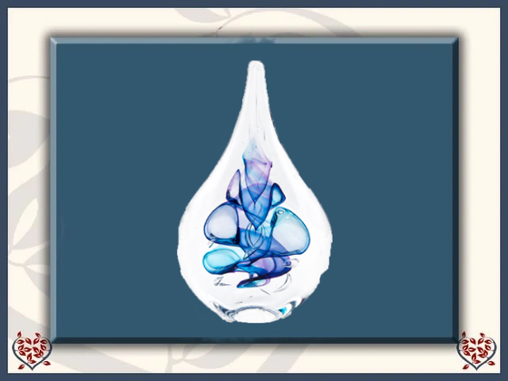 CRYSTAL DROP PAPERWEIGHT (BLUE) | Nobile Glass