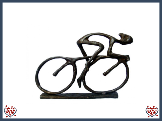 RACING CYCLIST ~ METAL FIGURINE | Figurine - Paul Martyn Interiors