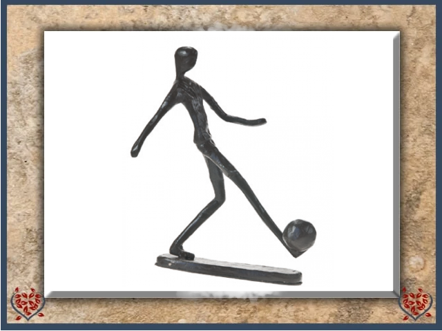 FOOTBALLER ~ METAL FIGURINE | Figurine - Paul Martyn Interiors