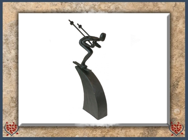 DOWNHILL SKI ~ METAL FIGURINE | Figurine - Paul Martyn Interiors