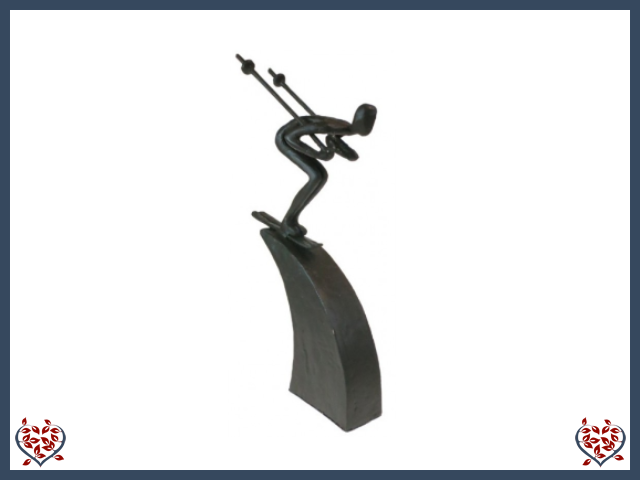 DOWNHILL SKI ~ METAL FIGURINE | Figurine - Paul Martyn Interiors