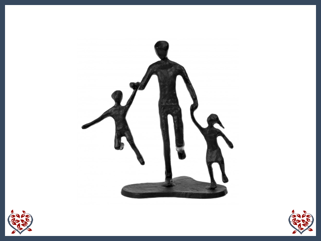 FATHER AND CHILDREN ~ METAL FIGURINE | Figurine - Paul Martyn Interiors