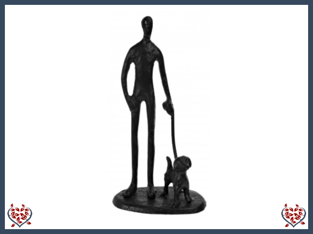 WALKING DOG ~ METAL FIGURINE | Figurine - Paul Martyn Interiors