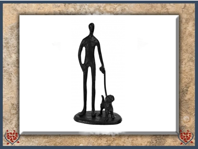 WALKING DOG ~ METAL FIGURINE | Figurine - Paul Martyn Interiors