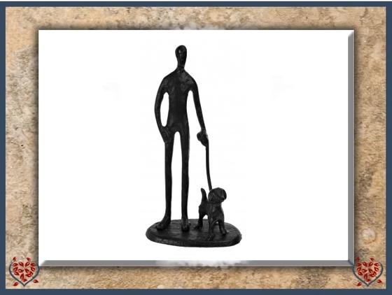 WALKING DOG ~ METAL FIGURINE | Figurine - Paul Martyn Interiors