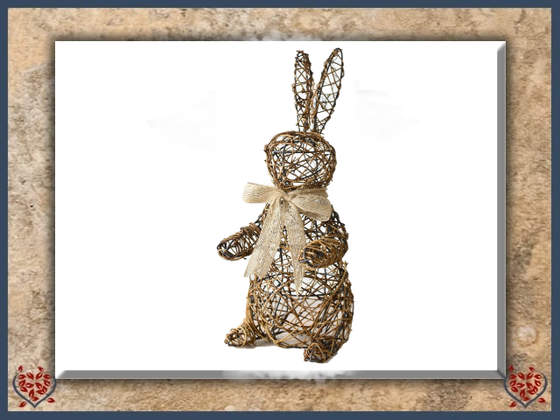 RATTAN STANDING RABBIT | Decor