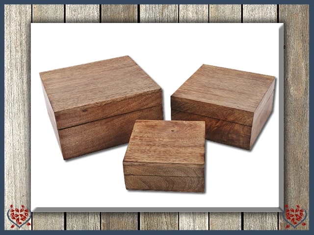 SQUARE BOX  - WOODEN BOX | Wooden Boxes & Bowls - Paul Martyn Interiors