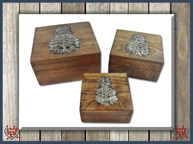 PINEAPPLE OVERLAY BOX - WOODEN BOX | Wooden Boxes & Bowls - Paul Martyn Interiors