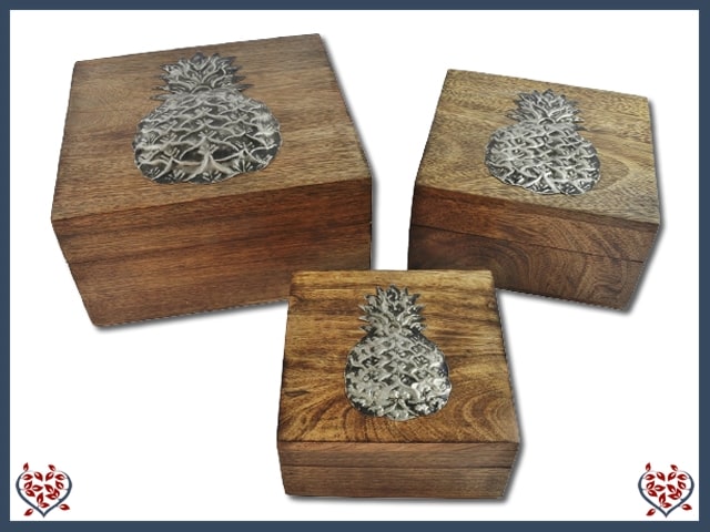 PINEAPPLE OVERLAY BOX - WOODEN BOX | Wooden Boxes & Bowls - Paul Martyn Interiors
