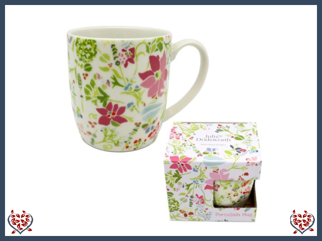JULIE DODSWORTH PINK BOTANICAL PORCELAIN MUG | Mugs - Paul Martyn Interiors