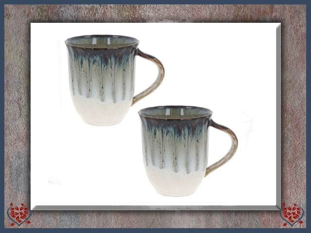 REACTIVE GLAZE BLUE MUG ~ SET OF 2 | Mugs - Paul Martyn Interiors